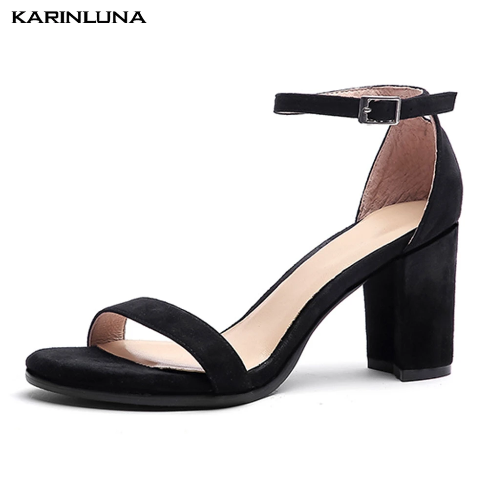 

Karinluna size 33-40 summer sandals women shoes chunky heels high heeled party shoes woman