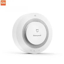 100% nova xiaomi mijia honeywell alarme de incêndio detector controle remoto sonoro visual alarme notation trabalho com mi casa app