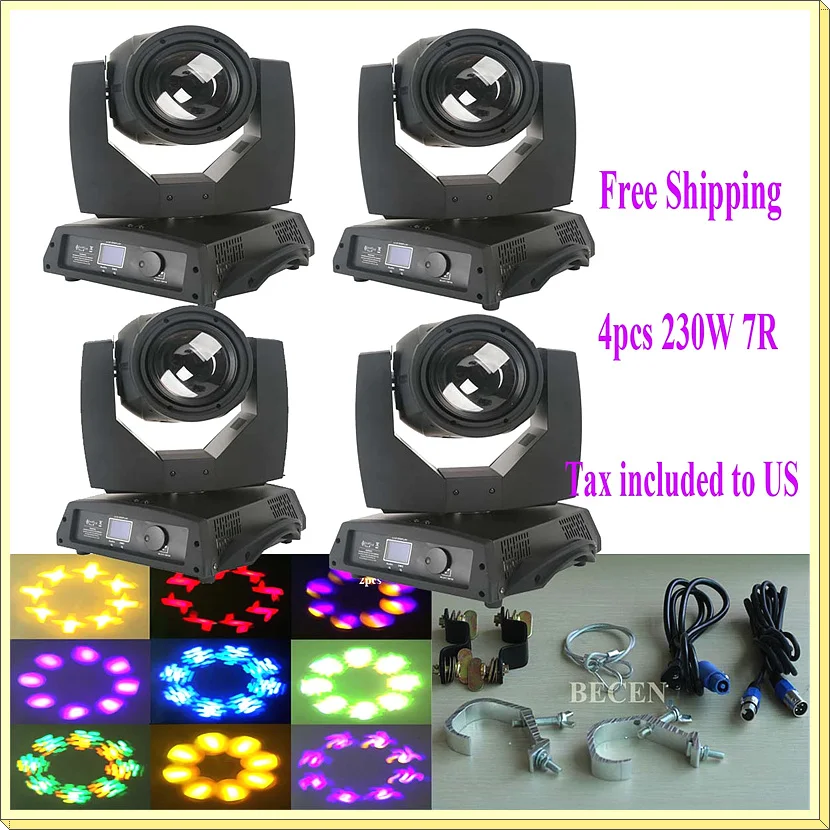 Black 7R Moving Head Light 7R 230W dj disco light for sale 4pcs in