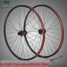 

MTB Ultra-light Aluminum Alloy 29" Wheelset F/V A/V Carbon 4 Bearing 28Holes Bucket Shaft Thru Axle Skewer Racing XC Bicycles