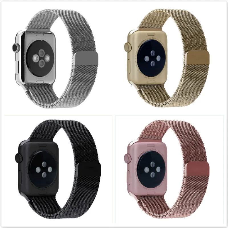 

2016 New 9 Color Milanese Loop Stainless Steel Bracelet Strap Replacement Wrist Band for Apple Watch 38mm/42mm with Magnet Lock