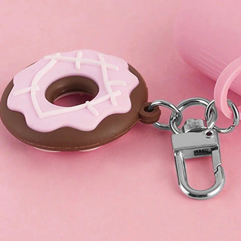 Милый вкусный Пончик брелок силиконовый чехол для Apple Airpods 1 2 Аксессуары Bluetooth наушники гарнитура защитный чехол