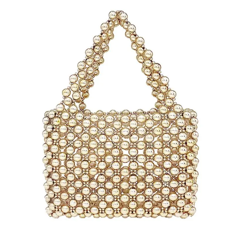 

Women's Vintage Style Faux Pearl Handbag Tote Bags Evening Clutch Wedding Purse