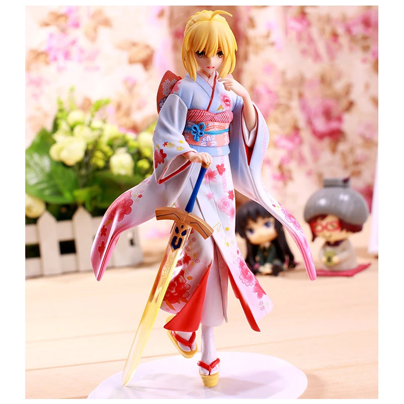 Аниме Fate Stay Night 25 см кимоно Saber сексапильная девушка аниме ПВХ экшн-фигурки