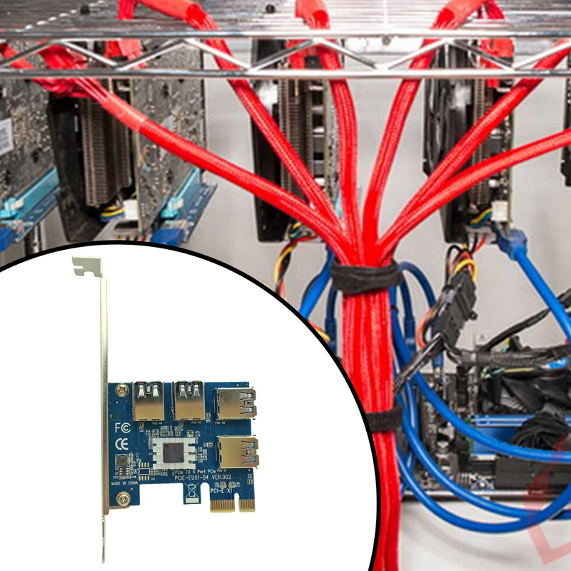 Горячая PCI Express Riser карта PCI-E 1x до 16x1 до 4 PCIE USB 3,0 слот множитель концентратор адаптер для добывания монет Биткойн Майнер BTC машина