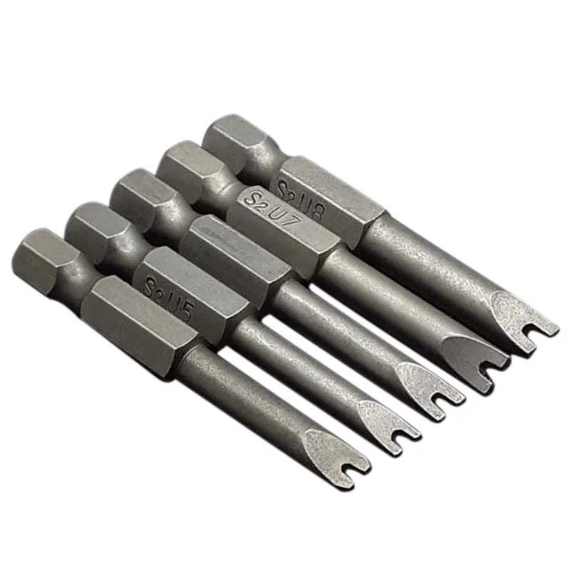 

5Pcs Set Security Bit Set Tamper Proof Screwdriver Drill Bit Screw Driver Bits Hex Shank Magnetic U Shaped 1/4 inch Driver Bit