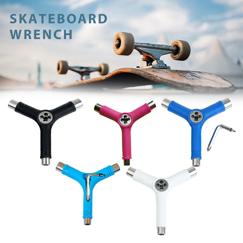 

HOT Skateboard Repair Y Shape Tool Portable Multifunctional Accessory with L Type Wrench HV99