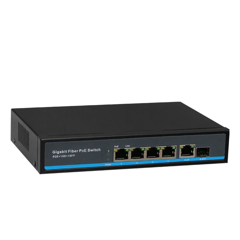 4 Порты и разъёмы PoE сетевой коммутатор Ethernet с 1Uplink и 1SFP Порты и разъёмы для POE Камера Gigabit 10/100/1000 Мбит/с 48 прочный IEEE802.3af/at