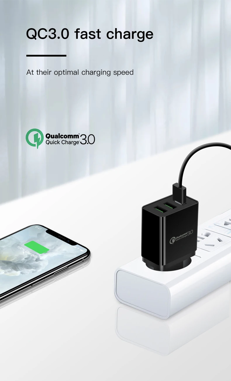 IONCT универсальная USB настенная Быстрая зарядка 3,0 qc 2,0 для Iphone EU вилка для мобильного телефона Быстрая зарядка для Samsug huawei