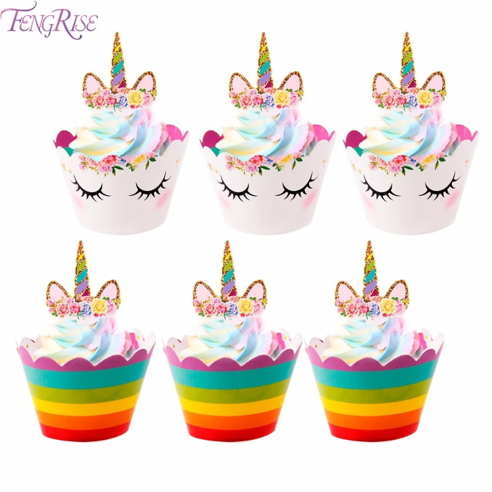 

FENGRISE Unicorn Party Supplies Unicorn Cupcake Toppers Wrappers Unicorn Decoration Birthday Party Decoration Kids Baby Shower