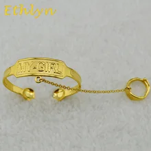 Ethlyn Kids baby/ boys/ girls jewelry bangles Gold Color kids bangle & bracelets Ethiopian jewelry for children B66