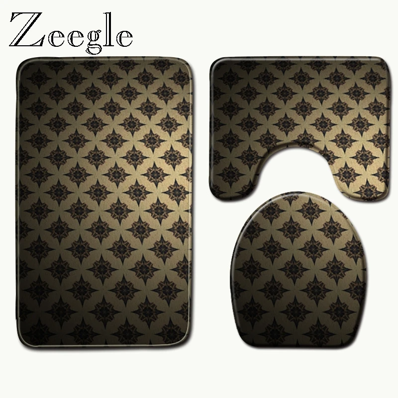 Zeegle 3 шт. коврик для ванной комнаты Набор Ванная комната геометрический узор