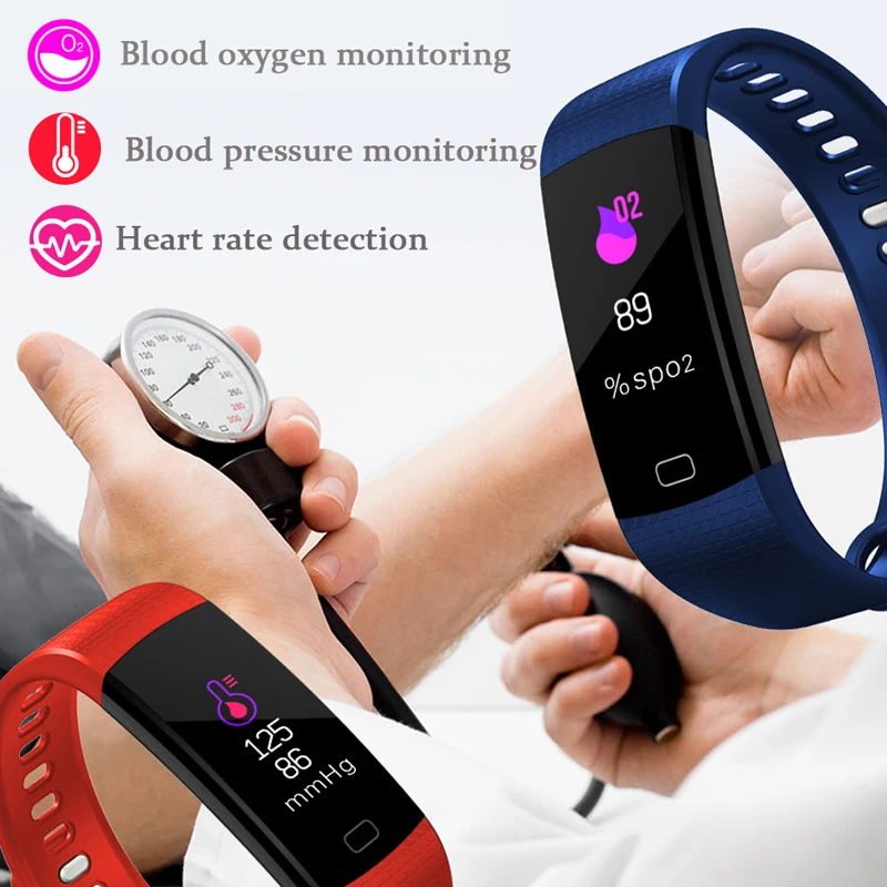 

BANGWEI 2018 New Smart Wristband Blood Pressure Heart Rate Monitor Fitness Tracker Smart Watch Bracelet Sleep detection tips+Box