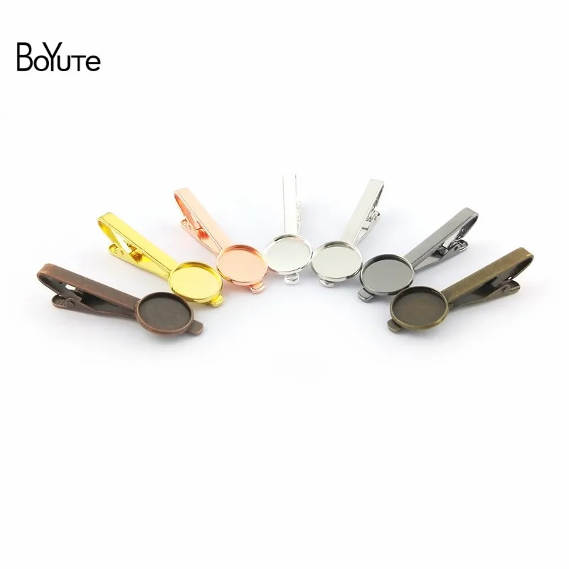 

BoYuTe 1 Piece Round 16MM 18MM 20MM Cabochon Base Tie Clip Blanks Tray Bezel Diy Jewelry Accessories