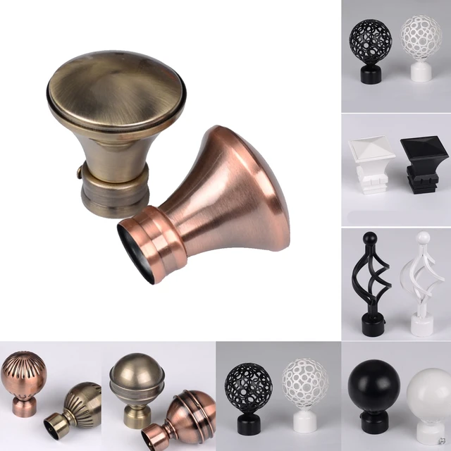 1 Piece Retro Window Drapes Curtain Pole Rod Finials Ends Heads 28mm, 14  Styles Available - AliExpress