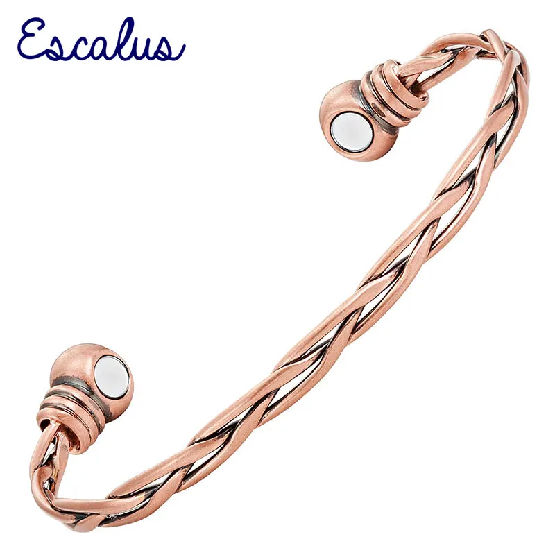

Escalus Vintage Copper Magnetic Women Bangle Healing Bio Energy Magnets Fashion Bangle Wristband Charm Supreme Quality