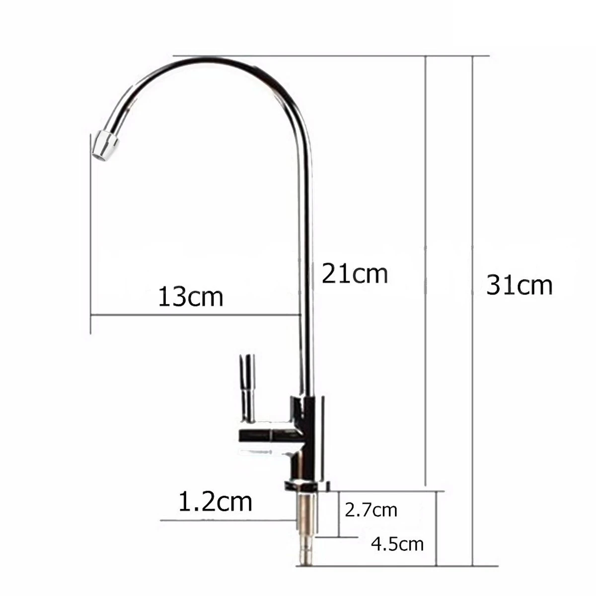 1pc New Drinking Water Faucet 1/4" 360 Degree Chrome Osmosis Drinking RO Water Filter Faucet Finish Reverse Sink