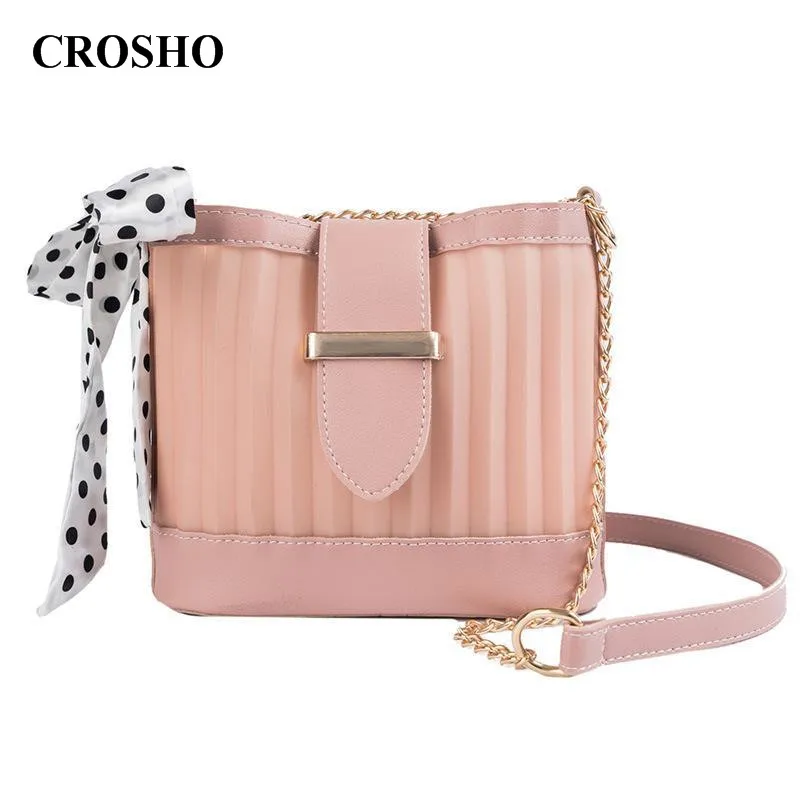 

CROSHO Bucket Bag Female Spring and Summer New Fashion Transparent Jelly Bag Simple Single Shoulder Cross Body Composite Bag