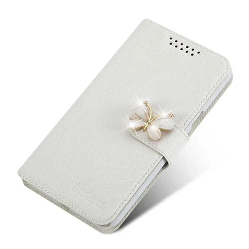 Крышка для samsung i9000 Galaxy S/i9001 GALAXY S мобильного телефона роскошный чехол с откидной крышкой с тремя видами с прозрачными стразами и молнией - Цвет: White With Butterfly