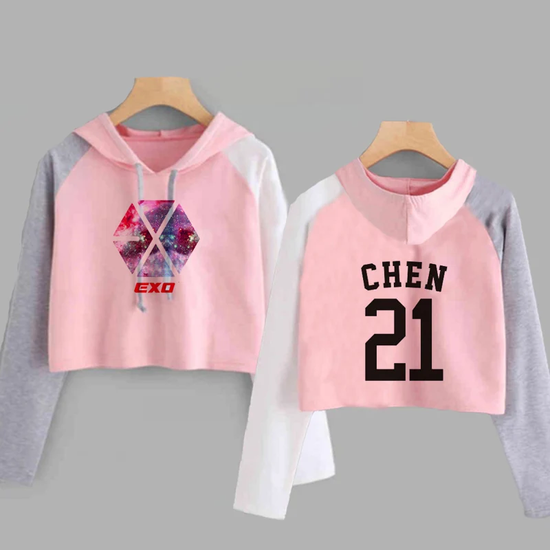 EXO Crop Top Hoodies 2020