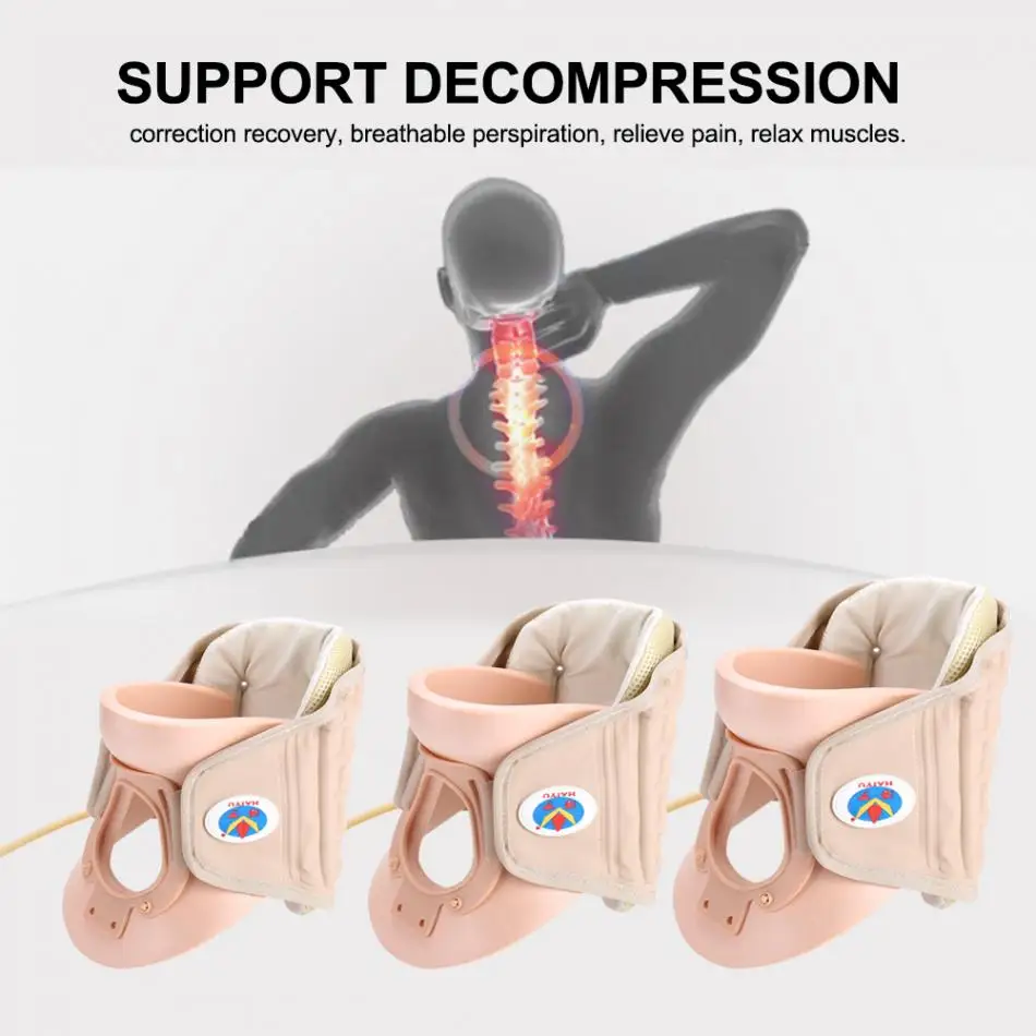 Бытовой Шейный воротник-Распорка Воздуха тяги терапия устройство расслабления боли шеи поддержка приспособление шейный Ортез для вытяжения