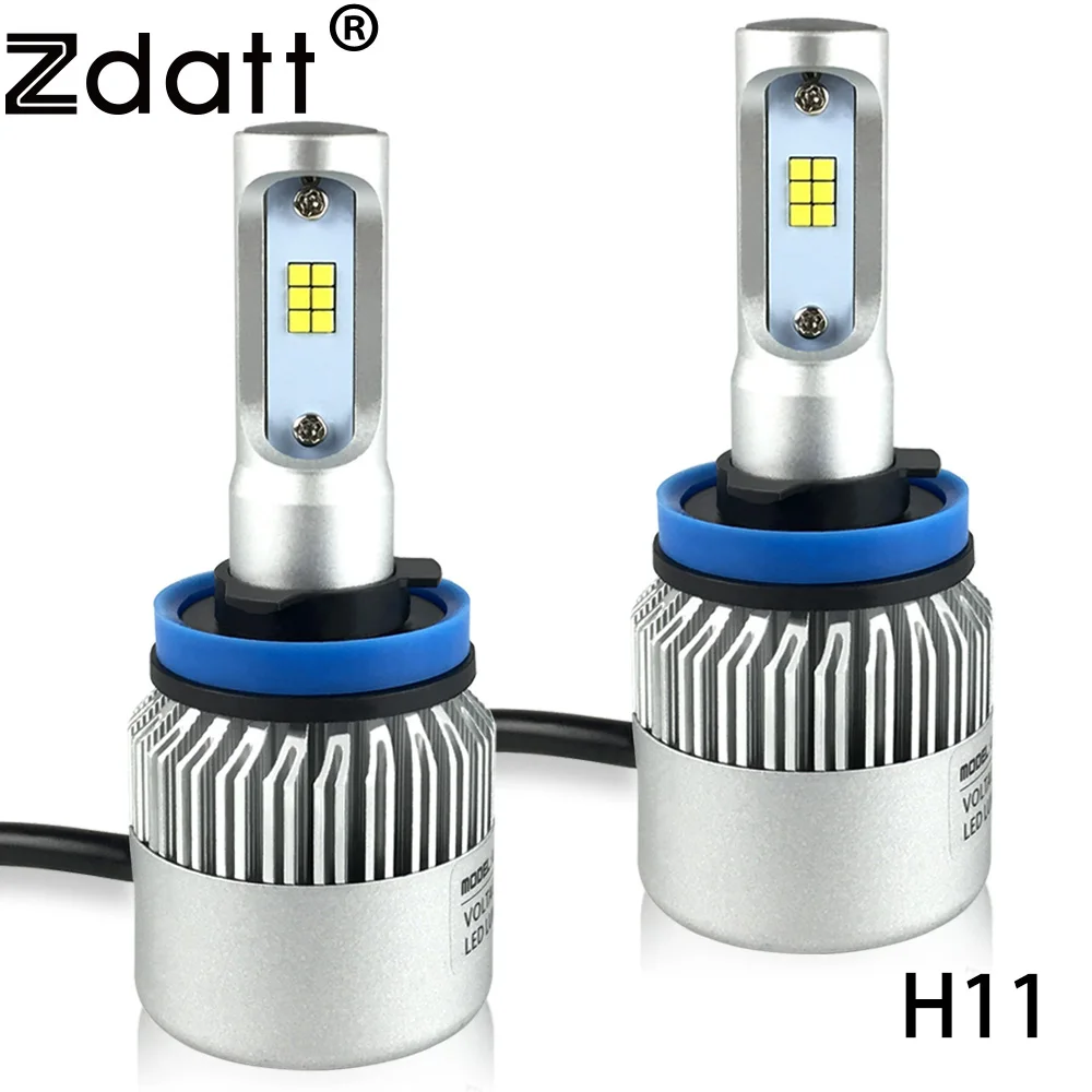 

Zdatt 2Pcs H8 H9 H11 Led Lamp 72W 8000LM Headlight Car Light Bulbs Led Light Conversion Kit 12V Automobiles CSP