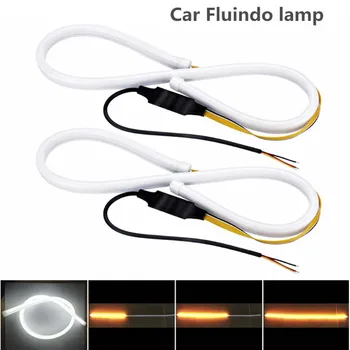 

Car 45/60cm Flexible Flowing Car DRL Running Turn Signal LED Daytime Running Light Headlight Waterproof