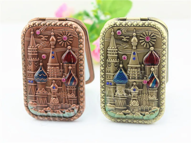 Antique Castle Metal Material Frame Table Stand Cosmetic Mirror for Dresser Antique Castle Metal Material Frame Table Stand Cosmetic Mirror for Dresser