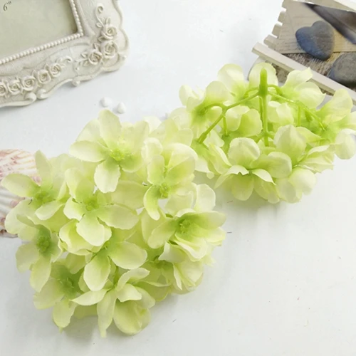 Дешевые unids 12/комбинация из шелка искусственная Гортензия цветок украшение для свадьбы - Цвет: Light green