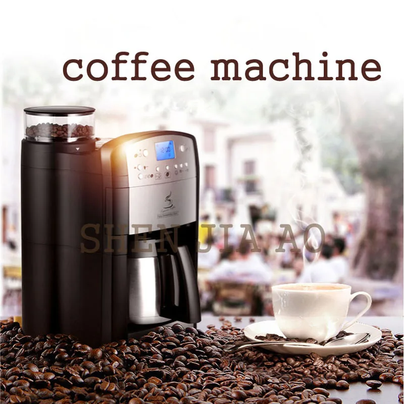 1-10 чашек кафе американская кофемашина для кофейный для дома и офиса, шлифовальная фасоль+ кофе 1500 мл кофемашина