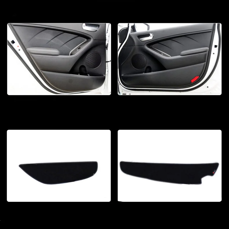 4pcs Fabric Door Protection Mats Anti kick Decorative Pads For Kia K3