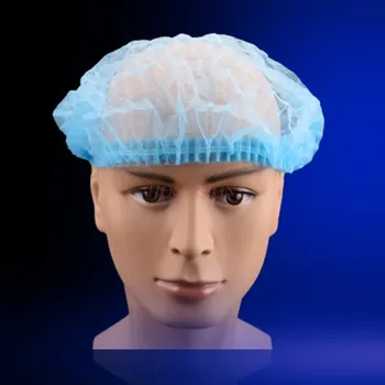

200pcs Disposable Hat Strip Cap Non-woven Head Cover Surgical Chef Mushroom Dust Factory Food Cap Sale
