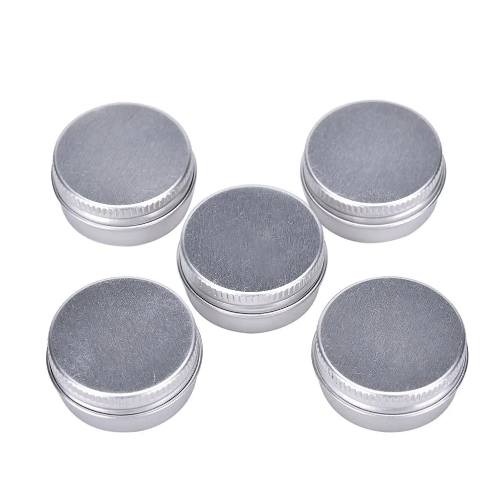 

5 Pcs Aluminum Empty Lip Balm Cosmetic Travel Bottles Containers for Candy,Mints,Vitamins and DIY Face Cream Storage