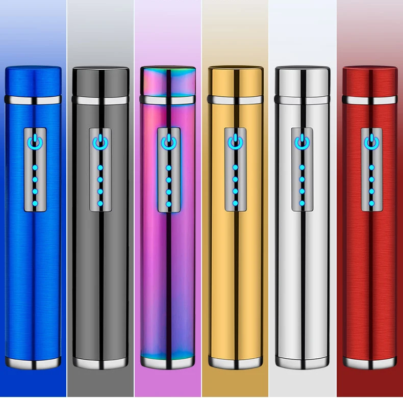 Мини двухдуговая плазменная Зажигалка цилиндрическая электрическая USB
