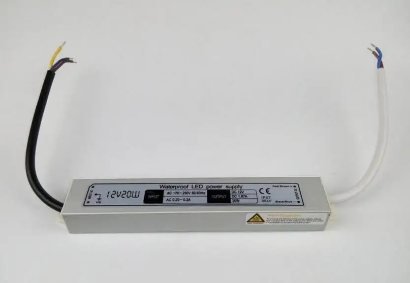 DC12V 24V 20W водонепроницаемый ip68 электронный светодиодный драйвер адаптер для