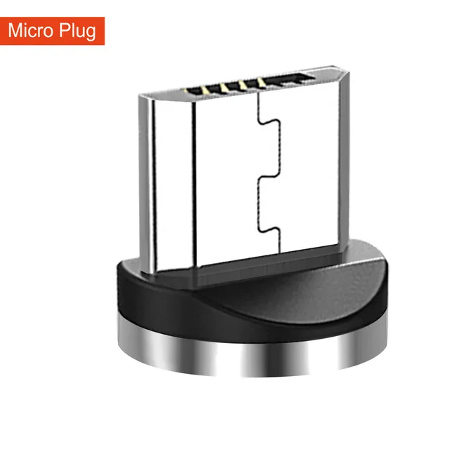 Магнитный зарядный кабель Micro USB для iPhone XR XS Max X, магнитное зарядное устройство usb type C, светодиодный кабель для зарядки, 1, 2 м - Цвет: Micro Plug