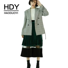 HDY Haoduoyi модная однотонная плиссированная юбка из сетчатой ткани в европейском и американском стиле стильная юбка зеленого цвета