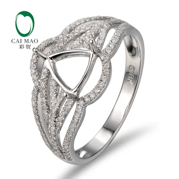 

Caimao 7mm Trillion Cut 14K/Au585 White Gold 0.42ct Natural Diamond Engagement Ring
