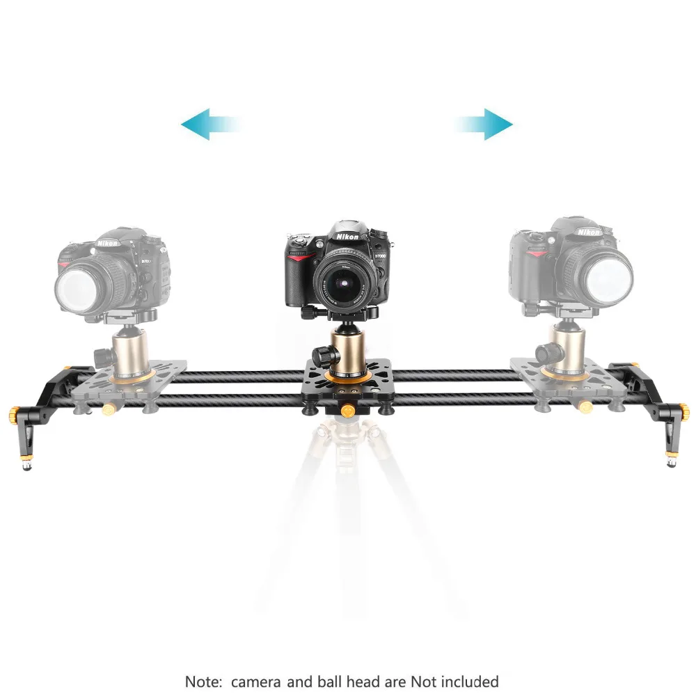  Neewer Carbon Fiber Camera Track Slider Video Stabilizer Rail with 6 Bearings for Canon/Nikon/Penta