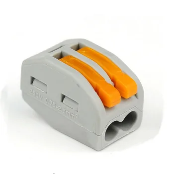 

Free shipping Mini connecto quick push-in wiring fast connector For Junction box 2 pin terminal block cable connector