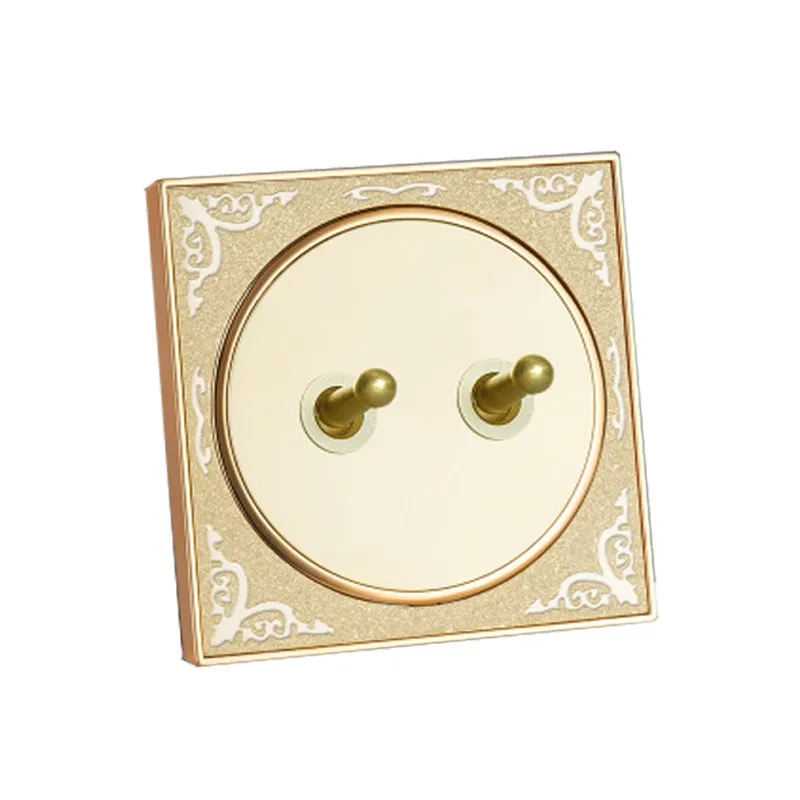 

Gold color DIY toggle switch ,Manufacturer driving lever switch and 10A Luxury Wall Light 2 Gang 1 Way/2 Way lamp Switch