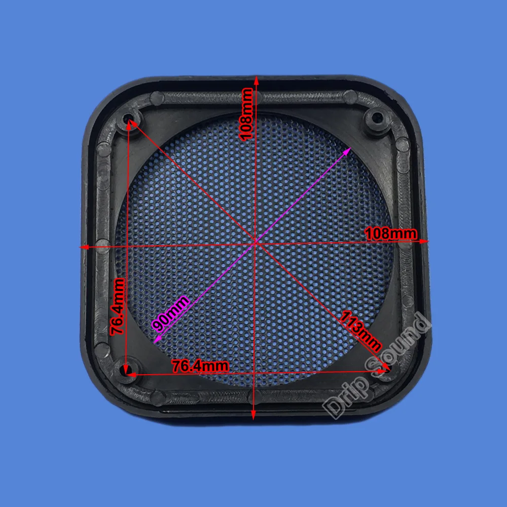 Для " дюймового автомобильного аудио динамика преобразования чистая Крышка декоративный круг металлическая сетка решетка защита 108x108 мм# черный+ черный