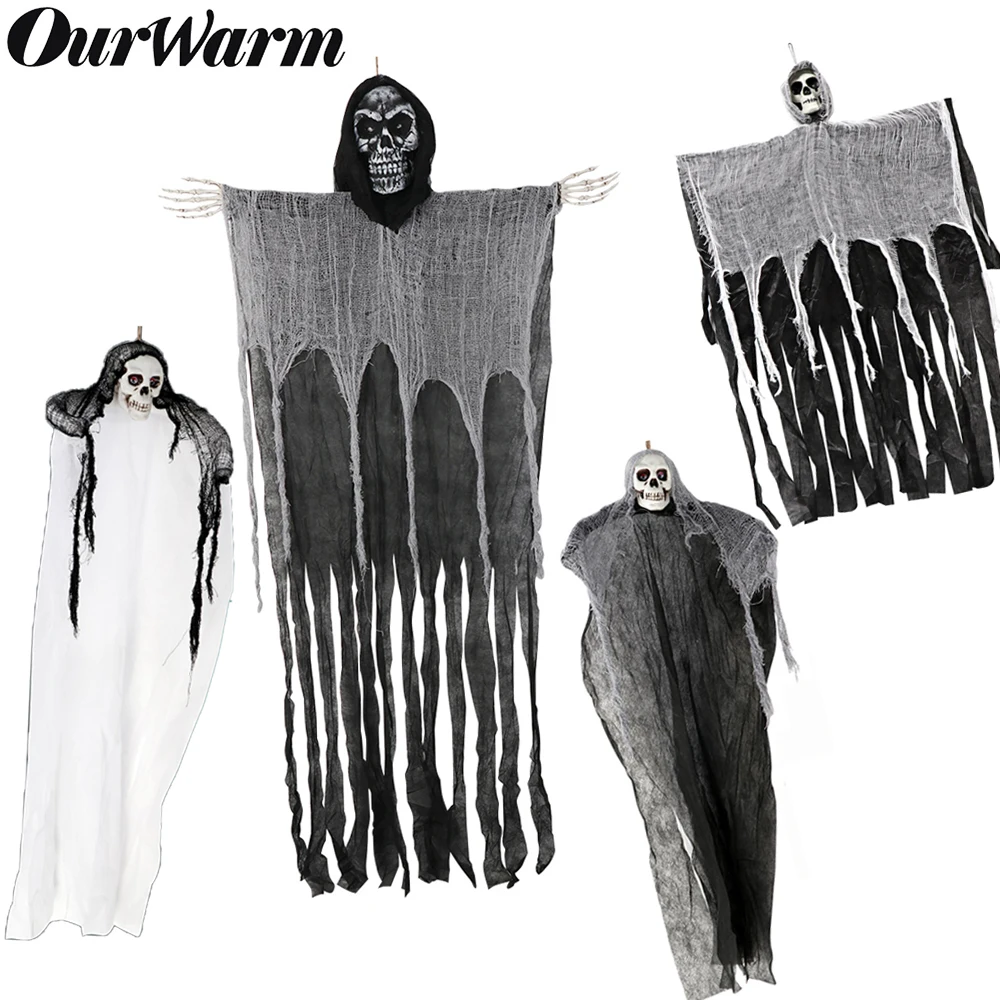 

OurWarm Halloween Party Scary Skull Ghost Hanging Flow Practical Joke Haunted House Party Favors Horror Props Decoration