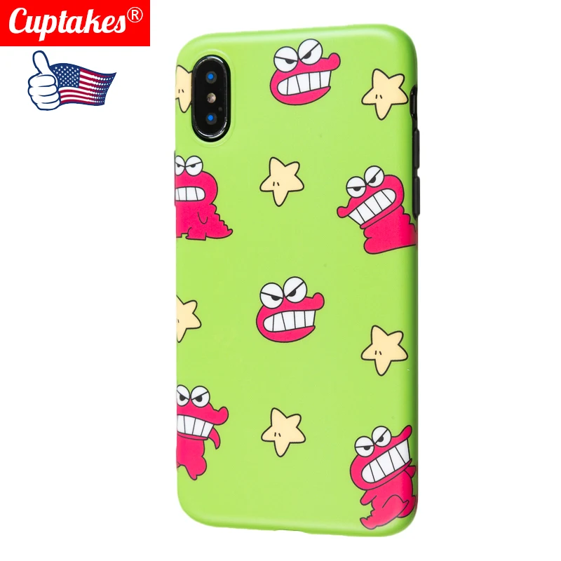 Luxury Brand IMD Soft Silicone Cover for iPhone case 7 8 Plus 10 XR X XS Max 6 6S Cute Cartoon dinosaur Little Star Pink Animal