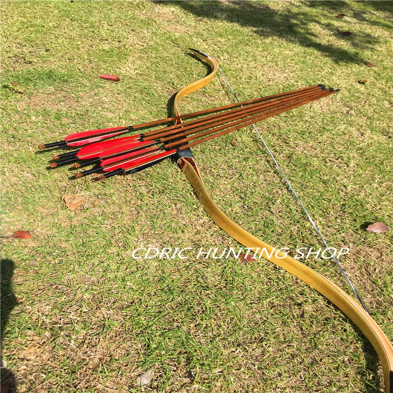 

High quality handmade Turkey bow 20-55ibs+6 arrows for archery hunting