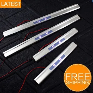ФОТО Stainless steel Door sill scuff plate car accessories For VW Passat CC 2009 2010 2011 2012 4PCS 1SET car covers CAR-STYLING