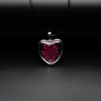 

Flower in Heart Shape Glass necklace lover Pendant Fashion glass ball necklaces Classic style Jewelry #FY410