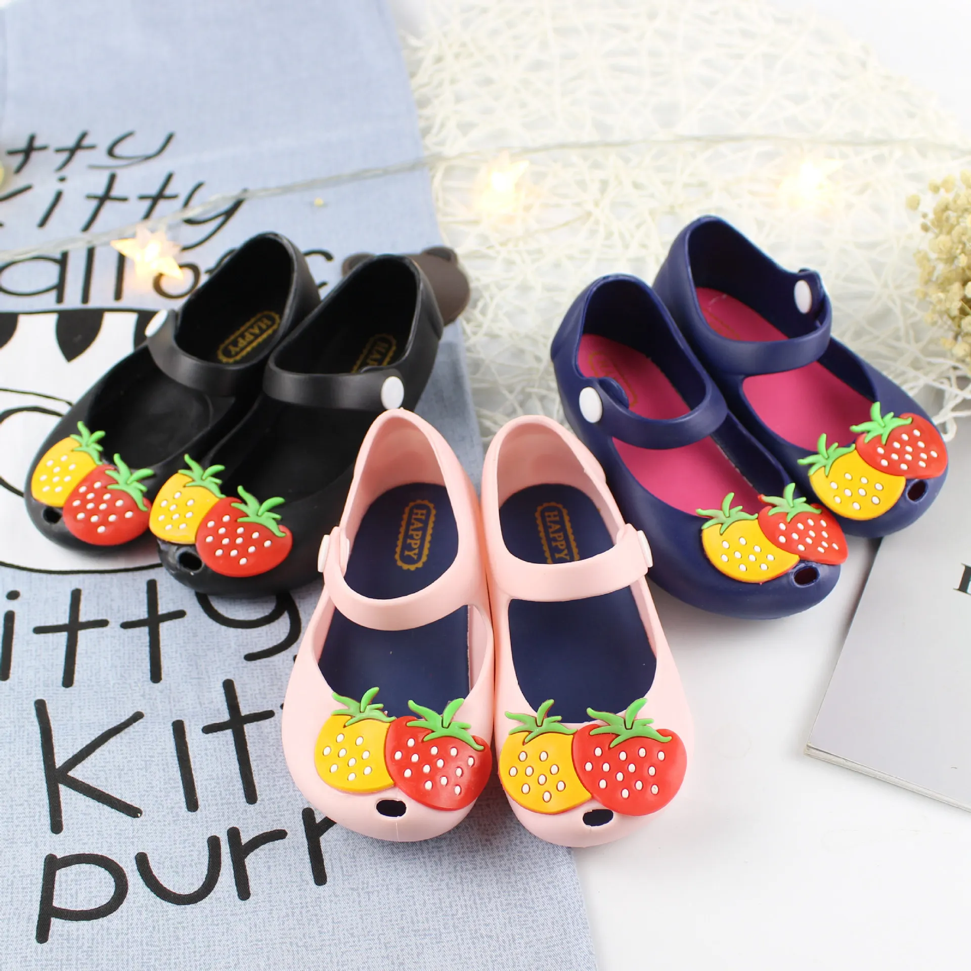 Belva Summer Princess Sandals Cute Strawberry Children's Shoes Outdoor