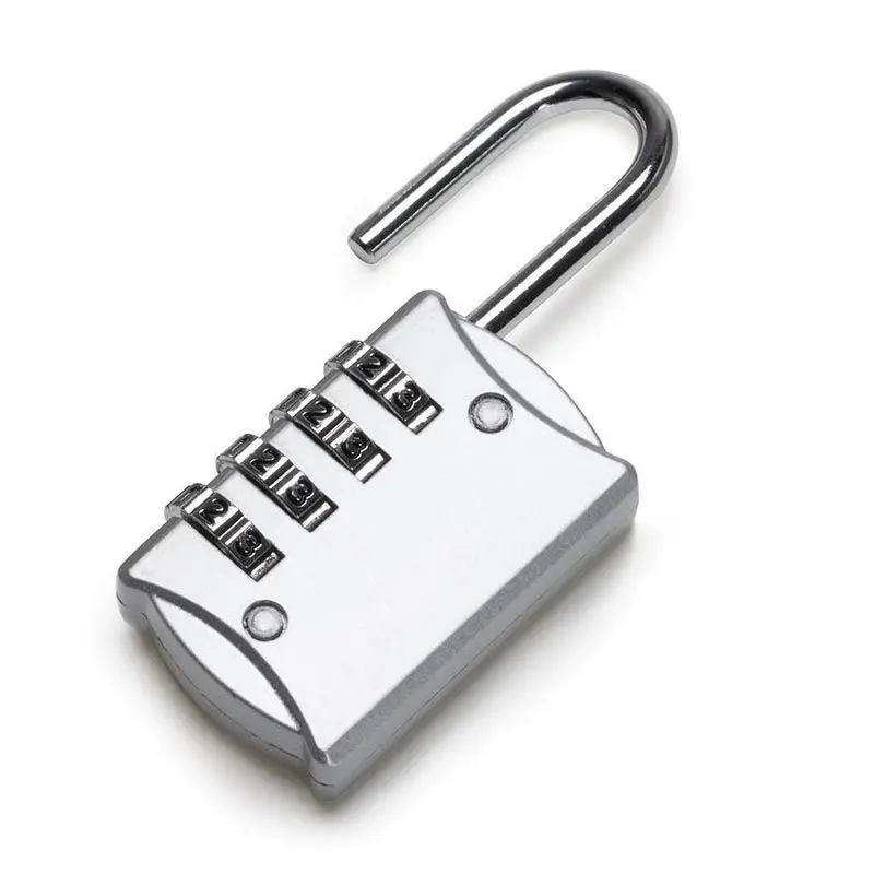 2 предмета замок код 4 цифры безопасности Анти-Вор цинковый сплав идеально подходит для шкафчика, футляр и т. д.-серебра ворота