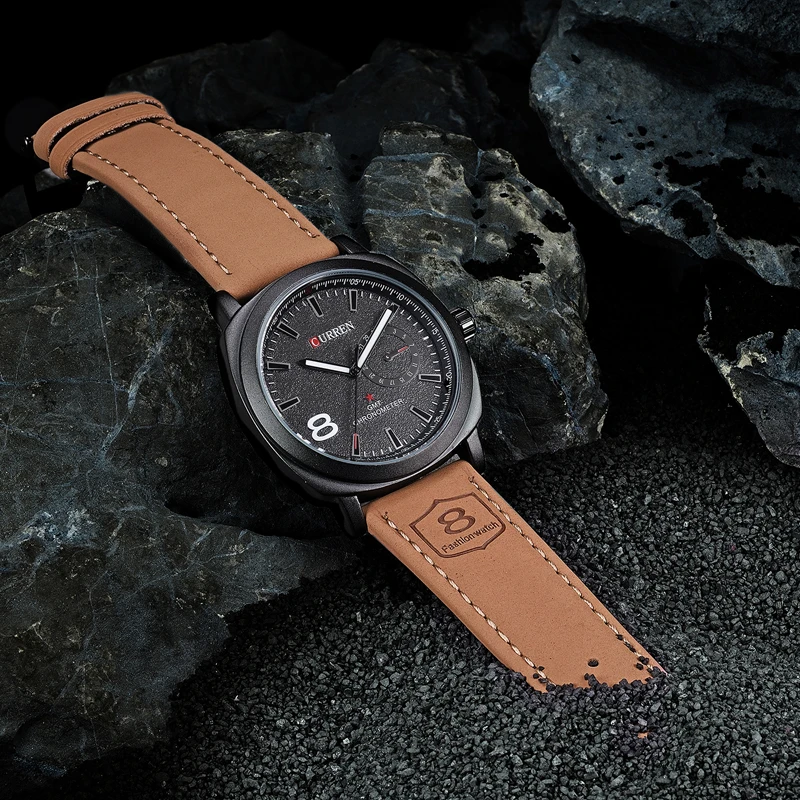 CURREN люксовый бренд кварцевые часы Повседневное модные кожаные Часы Reloj masculino